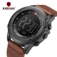 KADEMAN K698 Military Sports Men's Watch Digital Display Waterproof Step Counter Leather Clock Top Luxury Brand LED Male watch